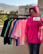 تیشرت باکسی کلاه دار 4108