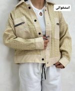 کراپ کت ترکیبی با چرم سلنا 2132 (298)