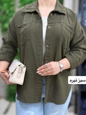 شومیز کنفی سبز تیره 1124