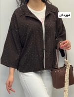 شومیز باکسی نگینی عسل 1319