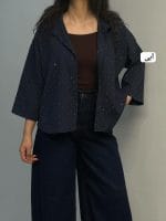 شومیز باکسی نگینی عسل 1319