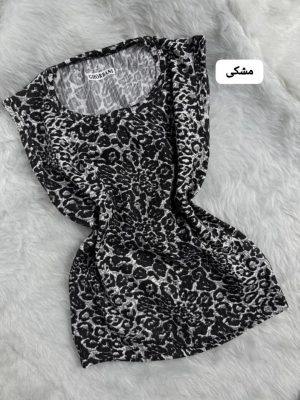 کراپ پلنگی آستین حلقه ای فلورا 5243