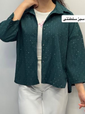 شومیز باکسی نگینی عسل 1319