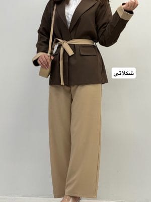 ست کت شلوار دورنگ هانی 2369