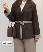 ست کت شلوار دورنگ هانی 2369