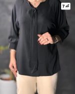 کالکشن شومیز ساتن مشکی 648