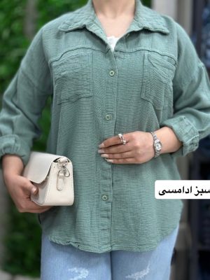شومیز کنفی سبز ادامسی 1124