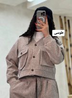 ست دوتیکه کراپ کت شلوار فوتر ماهی 2170
