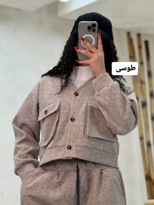ست دوتیکه کراپ کت شلوار فوتر ماهی 2170