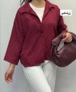 شومیز باکسی نگینی عسل 1319