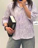 شومیز زبرا پاپیونی آستین باکسی 1337