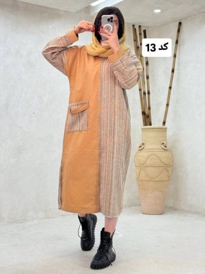 کفتان پشمی ترکیبی با چرم ملیس 2133 (398)