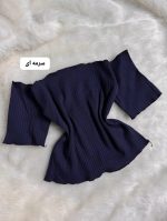 کراپ یقه دلبری آستین تیشرتی ایسا 5202