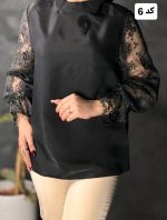 کالکشن شومیز ساتن مشکی 648