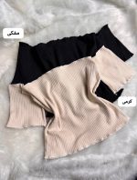 کراپ یقه دلبری آستین تیشرتی ایسا 5202