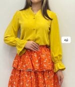 شومیز آستین چین زری 1280