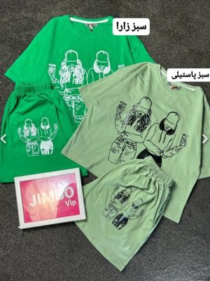 ست تیشرت شورتک طرح دختر 480