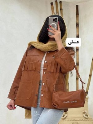 شومیز چرم سرخپوستی پوست ماری 2160 (298)