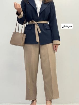 ست کت شلوار دورنگ هانی 2369