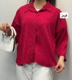 شومیز باکسی نگینی عسل 1319