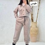 ست دوتیکه کراپ کت شلوار فوتر ماهی 2170