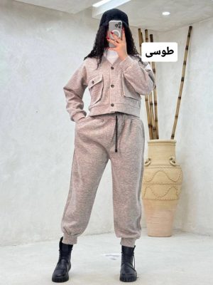 ست دوتیکه کراپ کت شلوار فوتر ماهی 2170