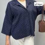 شومیز باکسی نگینی عسل 1319
