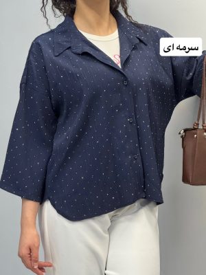 شومیز باکسی نگینی عسل 1319
