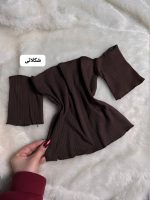 کراپ یقه دلبری آستین تیشرتی ایسا 5202