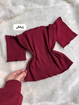 کراپ یقه دلبری آستین تیشرتی ایسا 5202