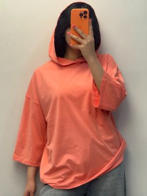 تیشرت ساده کلاه دار 4108