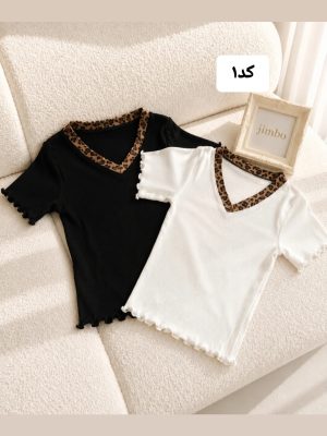کراپ یقه پلنگی ژوور 5419