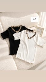 کراپ یقه پلنگی ژوور 5419
