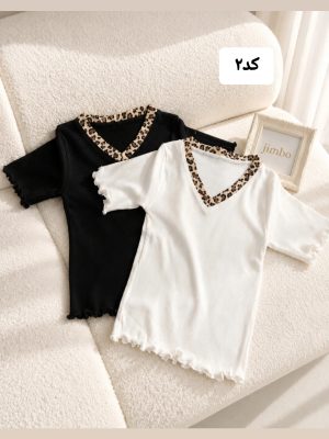 کراپ یقه پلنگی ژوور 5419